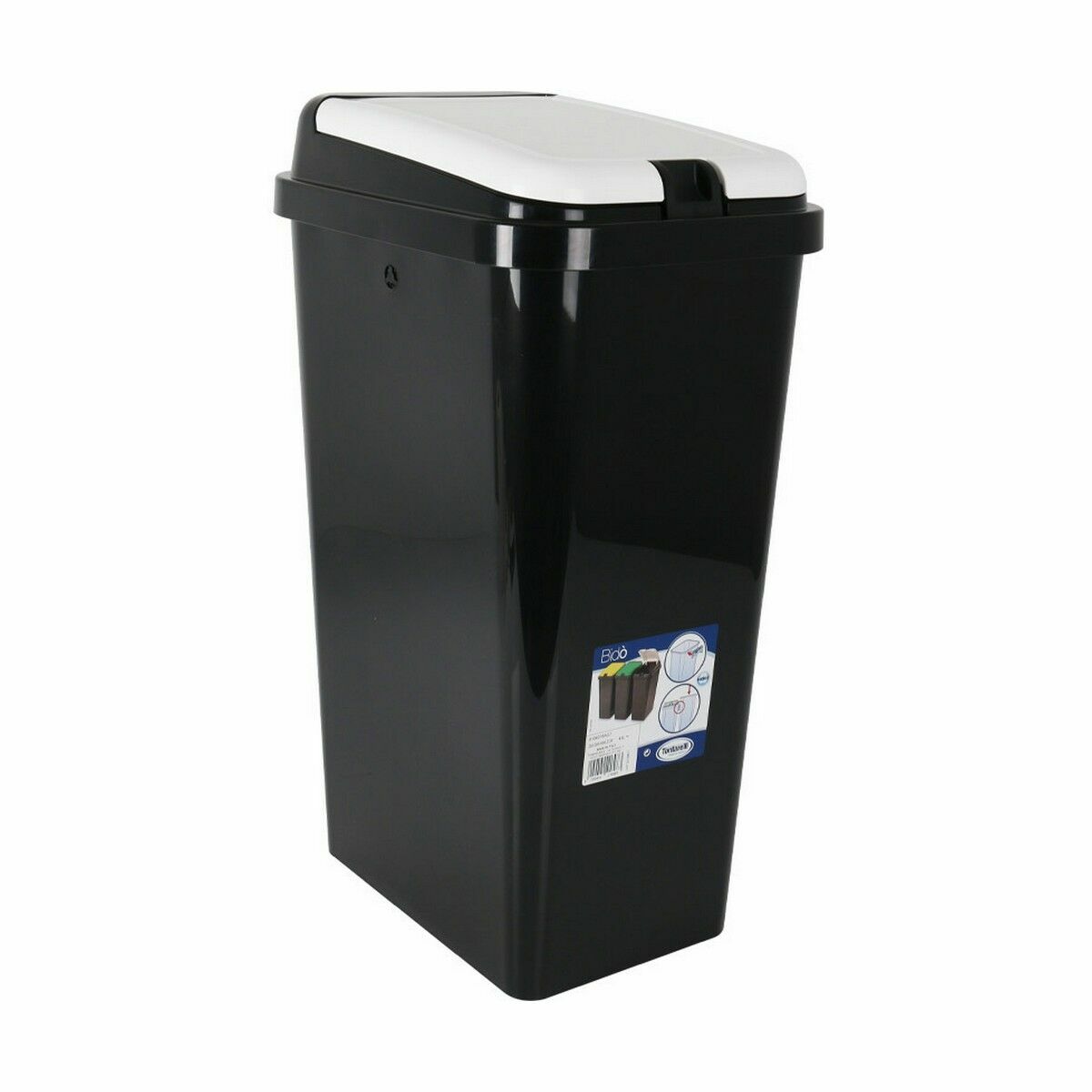 Rubbish Bin Tontarelli Bido Black Rectangular 38 x 29 x 65 cm (6 Units)